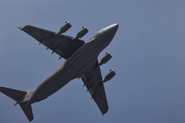 BEIJING, CHINA - MAY 12: U.S. Air Force C-17 Globemaster III aircraft arrives at Beijing Capital International Airport ahead of U.S. President Donald Trump s China visit on May 12, 2026 in Beijing, China. At the invitation of Chinese President Xi Jinping, U.S. President Donald Trump will pay a state visit to China from May 13 to 15.  Copyright: xVCGx 111640975786