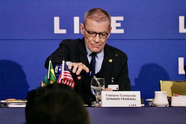 RECORD DATE NOT STATED 15th LIDE Brazil Investment Forum 2026-New York. (NEW)15th LIDE Brazil Investment Forum 2026 -New York . May 12, 2026, New York, USA: Senator Fabiano Contarato during the 15th LIDE Brazil Investment Forum 2026 taking place at Harvard Club in Manhattan, New York Credit: Niyi Fote Thenews2(Foto: Niyi Fote Thenews2 imago images) 15th LIDE Brazil Investment Forum 2026-New York.  Copyright: xNiyixFotex