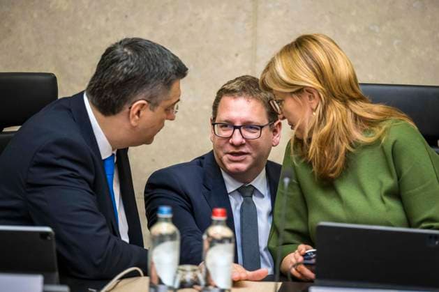 May 13, 2026: (L-R) Apostolos Tzitzikostas , EU Commissioner for Sustainable Transport and Tourism, BjÅ¡rn Seibert.Head ot Presidents Cabinet and Ekaterina Zaharieva , EU Commissioner for Startups, Research and Innovation attend the weekly meeting of the College of Commissioners at the European Commission headquarters in Brussels, Belgium, 13.05.2026. Commissioners are discussing the future of EU cohesion policy, potential restructuring of DG REGIO and plans to strengthen centralized investment tools focused on competitiveness and defence within the European Union budget framework. .  - ZUMAw80_ 20260513_faf_w80_003 Copyright: xWiktorxDabkowskix