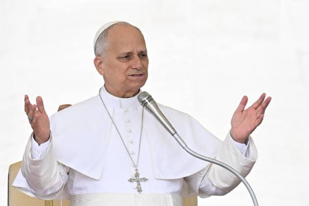 May 13, 2026, Vatican City, VATICAN CITY: Pope Leo XIV holds his weekly general audience in St. Peter Square, Vatican City, 13 May 2026..ANSA MAURIZIO BRAMBATTI Vatican City VATICAN CITY  - ZUMAa110 20260513_zaf_a110_003 Copyright: xMaurizioxBrambattix
