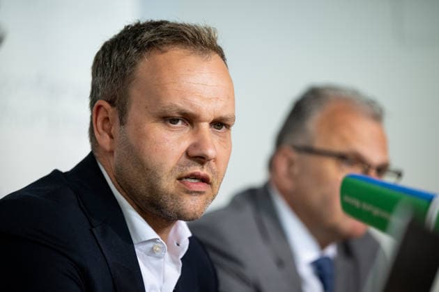 LANDESPRESSEKONFERENZ THÜRINGEN 13 05 2026 - Erfurt: Der stellvertretende Fraktionsvorsitzende der AfD im Thüringer Landtag, Daniel Haseloff (AfD), in der Landespressekonferenz Thüringen am 13. Mai 2026. _________________
