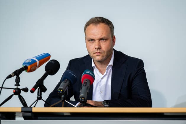 LANDESPRESSEKONFERENZ THÜRINGEN 13 05 2026 - Erfurt: Der stellvertretende Fraktionsvorsitzende der AfD im Thüringer Landtag, Daniel Haseloff (AfD), in der Landespressekonferenz Thüringen am 13. Mai 2026. _________________