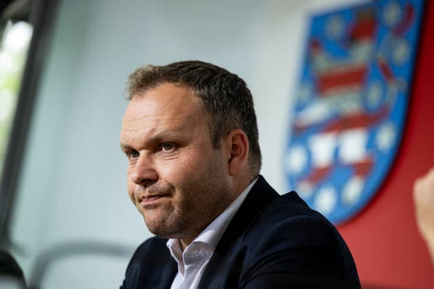 LANDESPRESSEKONFERENZ THÜRINGEN 13 05 2026 - Erfurt: Der stellvertretende Fraktionsvorsitzende der AfD im Thüringer Landtag, Daniel Haseloff (AfD), in der Landespressekonferenz Thüringen am 13. Mai 2026. _________________