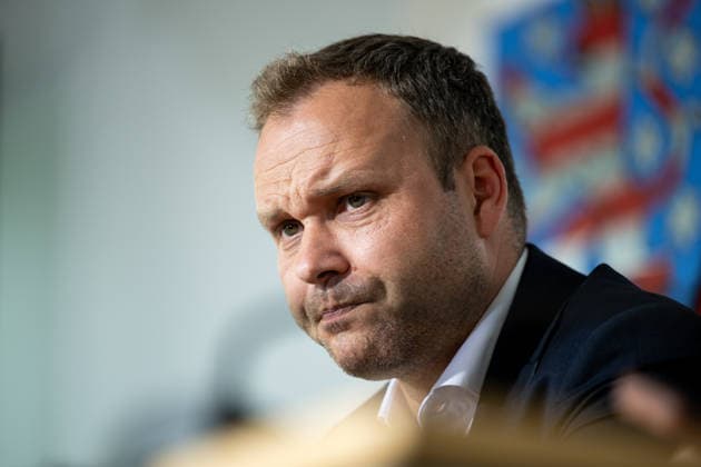 LANDESPRESSEKONFERENZ THÜRINGEN 13 05 2026 - Erfurt: Der stellvertretende Fraktionsvorsitzende der AfD im Thüringer Landtag, Daniel Haseloff (AfD), in der Landespressekonferenz Thüringen am 13. Mai 2026. _________________