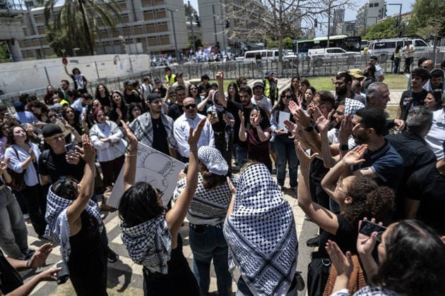 Demonstration to commemorate 78th anniversary of Nakba in Tel Aviv TEL AVIV, ISRAEL - MAY 13: People gather to hold a protest commemorating the 78th anniversary of the Nakba, which marks the forced displacement of Palestinians, in Tel Aviv, Israel on May 13, 2026. Mostafa Alkharouf Anadolu Tel Aviv Israel. Editorial use only. Please get in touch for any other usage.  Copyright: x2026xAnadoluxMostafaxAlkharoufx