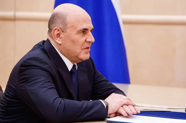 RUSSIA, MOSCOW - MAY 13, 2026: Russia’s Prime Minister Mikhail Mishustin during a meeting with the head of Russia s Federal Service for Supervision in Education and Science, Musayev, at the House of the Russian Government. Dmitry Astakhov POOL TASS  92398102