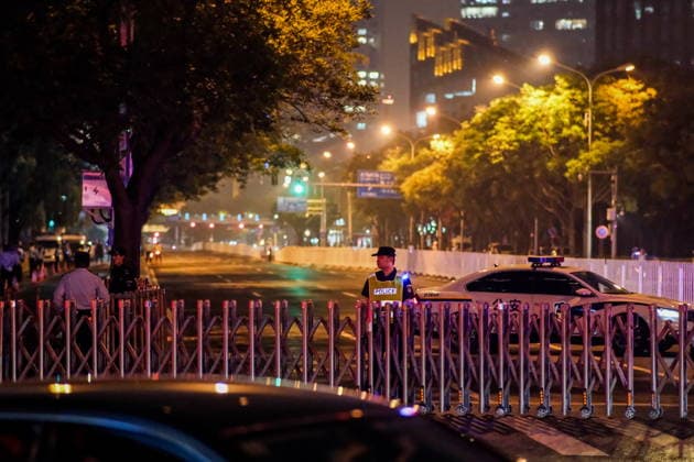 CHINA, BEIJING - MAY 13, 2026: Situation outside Four Seasons Hotel Beijing and Kempinski Hotel Beijing Yansha Center ahead of the arrival of US President Donald J. Trump for a state visit Beijing China  - ZUMAt113 20260513_zaa_t113_360 Copyright: xArtyomxPrytkovx