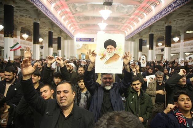 May 13, 2026, Iran, Iran: Protesters gather during a demonstration in support of the government and against U.S. and Israeli strikes after the killing of IranÃ¢â‚¬â ¢s Supreme Leader Ayatollah Ali Khamenei. The United States and Israel launched strikes against Iran on February 28, and Iran retaliated with barrages of missiles at Gulf states and Israel. Iran Iran - ZUMAi98_ 20260513_zih_i98_205 Copyright: xIranianxSupremexLeader SxOfficex