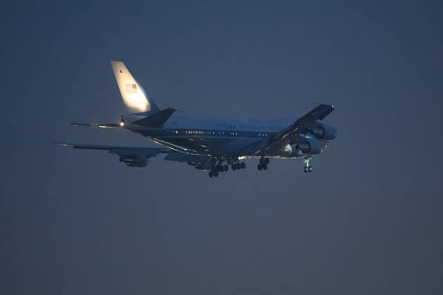 BEIJING, CHINA - MAY 13: Air Force One, carrying U.S. President Donald Trump, lands at Beijing Capital International Airport on May 13, 2026 in Beijing, China. U.S. President Donald Trump arrived in Beijing on Wednesday evening for a state visit to China.  Copyright: xVCGx 111641341309