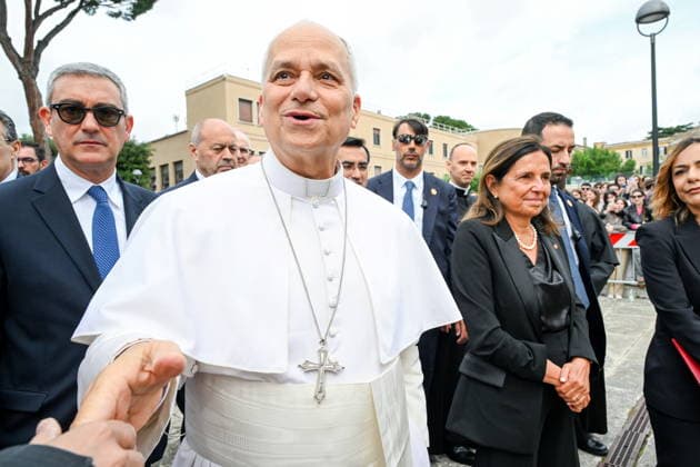 May 14, 2026, Rome, Rome, Italy: Pope Leo XIV visits Sapienza University on a pastoral visit, Rome, May 14, 2025 Rome Italy  - ZUMAa289 20260514_zia_a289_006 Copyright: xMariaxLauraxAntonellix xAgfx