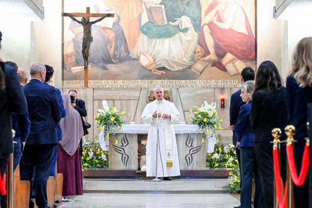 May 14, 2026, Rome, Rome, Italy: Pope Leo XIV at Sapienza University on a pastoral visit, Rome, May 14, 2025 Rome Italy  - ZUMAa289 20260514_zia_a289_023 Copyright: xMariaxLauraxAntonellix xAgfx