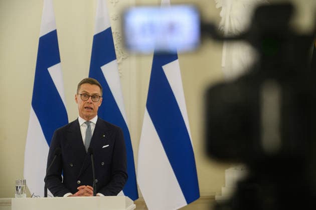 Lithuanian, Finnish presidents hold joint press conference in Vilnius VILNIUS, LITHUANIA - MAY 14: Lithuanian President Gitanas Nauseda and Finnish President Alexander Stubb hold a joint press conference at the Presidential Palace in Vilnius, Lithuania on May 14, 2026. Yauhen Yerchak Anadolu Vilnius Lithuania. Editorial use only. Please get in touch for any other usage.  Copyright: x2026xAnadoluxYauhenxYerchakx