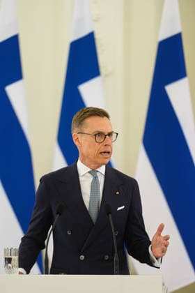 Lithuanian, Finnish presidents hold joint press conference in Vilnius VILNIUS, LITHUANIA - MAY 14: Lithuanian President Gitanas Nauseda and Finnish President Alexander Stubb hold a joint press conference at the Presidential Palace in Vilnius, Lithuania on May 14, 2026. Yauhen Yerchak Anadolu Vilnius Lithuania. Editorial use only. Please get in touch for any other usage.  Copyright: x2026xAnadoluxYauhenxYerchakx