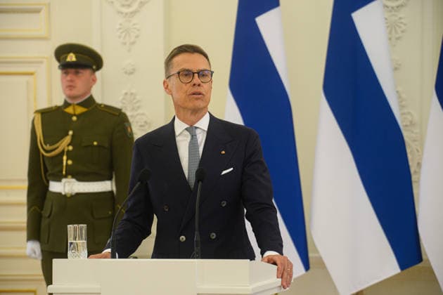 Lithuanian, Finnish presidents hold joint press conference in Vilnius VILNIUS, LITHUANIA - MAY 14: Lithuanian President Gitanas Nauseda and Finnish President Alexander Stubb hold a joint press conference at the Presidential Palace in Vilnius, Lithuania on May 14, 2026. Yauhen Yerchak Anadolu Vilnius Lithuania. Editorial use only. Please get in touch for any other usage.  Copyright: x2026xAnadoluxYauhenxYerchakx