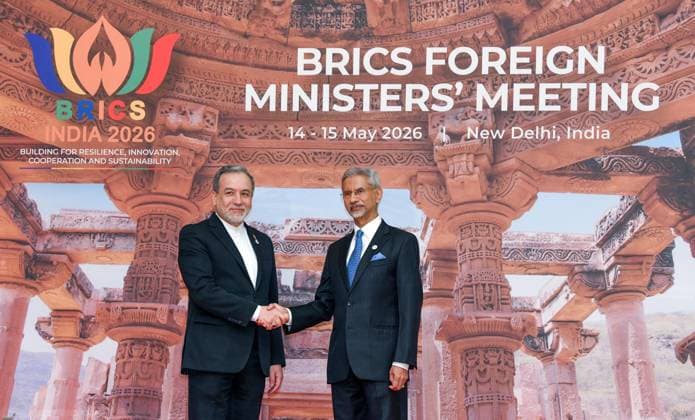 External Affairs Minister S. Jaishankar welcomes Iranian Foreign Minister Abbas Araghchi during the BRICS Foreign Ministers™ Meeting 2026 New Delhi, May 14 (ANI): External Affairs Minister S. Jaishankar welcomes Iranian Foreign Minister Abbas Araghchi during the BRICS Foreign Ministers™ Meeting 2026, at Bharat Mandapam, in New Delhi on Thursday. New Delhi Delhi India Copyright: xANIx ANI_20260514079