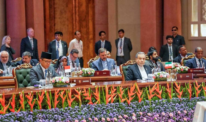 RECORD DATE NOT STATED Iranian Foreign Minister Abbas Araghchi, Indonesian Foreign Minister Sugiono, and other dignitaries during the BRICS Foreign Ministers™ Meeting 2026 New Delhi, May 14 (ANI): Iranian Foreign Minister Abbas Araghchi, Indonesian Foreign Minister Sugiono, and other dignitaries during the BRICS Foreign Ministers™ Meeting 2026, at Bharat Mandapam, in New Delhi on Thursday. (@Iran_in_India X ANI Photo) New Delhi Delhi India Copyright: xANIx ANI_20260514092