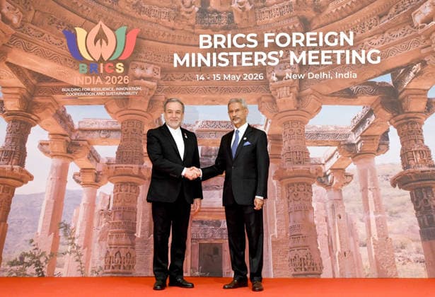 BRICS Foreign Ministers’ Meeting in New Delhi NEW DELHI, INDIA - MAY 14: (----EDITORIAL USE ONLY - MANDATORY CREDIT - ’PRESS INFORMATION BUREAU OF INDIA HANDOUT - NO MARKETING NO ADVERTISING CAMPAIGNS - DISTRIBUTED AS A SERVICE TO CLIENTS----) The Union Minister for External Affairs, Dr. Subrahmanyam Jaishankar meets with the Foreign Minister of Iran, Mr. Seyed Abbas Araghchi during BRICS Foreign Ministers’ Meeting, 2026 at Bharat Mandapam, in New Delhi on May 14, 2026. Press Information Bureau (PIB) Anadolu New Delhi India. Editorial use only. Please get in touch for any other usage.  Copyright: x2026xAnadoluxPressxInformationxBureaux(PIB)x