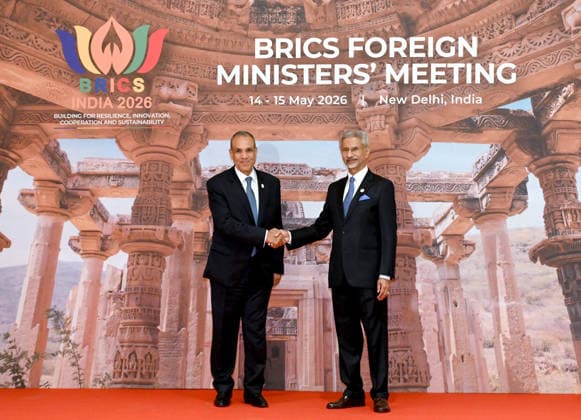 BRICS Foreign Ministers’ Meeting in New Delhi NEW DELHI, INDIA - MAY 14: (----EDITORIAL USE ONLY - MANDATORY CREDIT - ’PRESS INFORMATION BUREAU OF INDIA HANDOUT - NO MARKETING NO ADVERTISING CAMPAIGNS - DISTRIBUTED AS A SERVICE TO CLIENTS----) The Union Minister for External Affairs, Dr. Subrahmanyam Jaishankar meets with the Foreign Minister of Egypt, Mr. Badr Abdelatty during BRICS Foreign Ministers’ Meeting, 2026 at Bharat Mandapam, in New Delhi on May 14, 2026. Press Information Bureau (PIB) Anadolu New Delhi India. Editorial use only. Please get in touch for any other usage.  Copyright: x2026xAnadoluxPressxInformationxBureaux(PIB)x