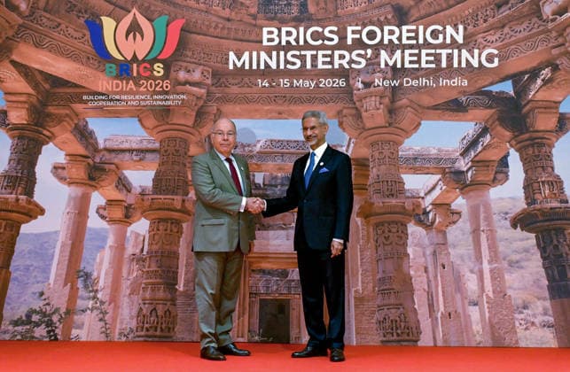 External Affairs Minister S. Jaishankar welcomes Brazil Foreign Minister Mauro Vieira during the BRICS Foreign Ministers™ Meeting 2026 New Delhi, May 14 (ANI): External Affairs Minister S. Jaishankar welcomes Brazil Foreign Minister Mauro Vieira during the BRICS Foreign Ministers™ Meeting 2026, at Bharat Mandapam, in New Delhi on Thursday. (PIB Photo Gallery ANI Photo) New Delhi Delhi India Copyright: xANIx ANI_20260514167