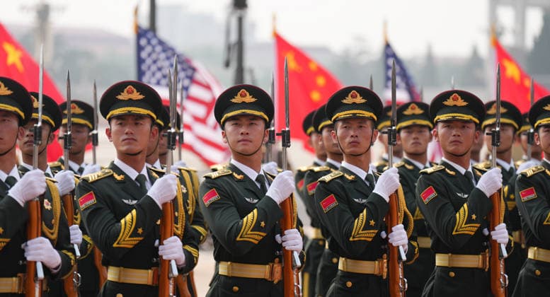 BEIJING, CHINA - MAY 14: Chinese President Xi Jinping (not pictured) holds a welcome ceremony for U.S. President Donald Trump (not pictured), who is on a state visit to China, outside the Great Hall of the People prior to their talks on May 14, 2026 in Beijing, China. Xi held talks with Trump at the Great Hall of the People in Beijing on Thursday.  Copyright: xVCGx 111641410364