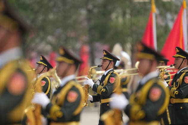 BEIJING, CHINA - MAY 14: Chinese President Xi Jinping (not pictured) holds a welcome ceremony for U.S. President Donald Trump (not pictured), who is on a state visit to China, outside the Great Hall of the People prior to their talks on May 14, 2026 in Beijing, China. Xi held talks with Trump at the Great Hall of the People in Beijing on Thursday.  Copyright: xVCGx 111641410162