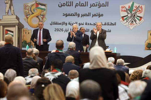 Palestinian President Abbas attends Fatah conference in Ramallah Palestinian President Mahmoud Abbas attends the eighth general conference of the Fatah Movement in Ramallah, in the West Bank, on May 14, 2026. More than 2,500 members were approved to participate, while a direct-link mechanism was announced to ensure broad participation from the West Bank, Gaza Strip, Lebanon and Egypt. Photo by Thaer Ganaim apaimages Ramallah West Bank Palestinian Territory 140526_Ramallah_PPO_00(17) Copyright: xapaimagesxThaerxGanaimx xapaimagesx