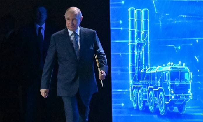 Russia Putin Engineering Union Congress 9164769 14.05.2026 Russian President Vladimir Putin arrives to attend the 10th Congress of the Russian Engineering Union at the Russia National Centre in Moscow, Russia. Maksim Blinov Sputnik Moscow Russia  Copyright: xMaksimxBlinovx