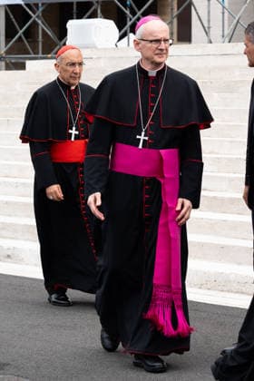 Pope Leo XIV Visits Sapienza University of Rome - Rome His Holiness Pope Leo XIV, accompanied by Archbishop Petar Rajic, the new Prefect of the Papal Household, is welcomed by Rector Antonella Polimeni for his pastoral visit to La Sapienza University of Rome. He will be in Rome on May 14, 2026. Photo by Andrea Bracaglia ABACAPRESS.COM Rome Italy Italy  Copyright: xBracagliaxAndrea ABACAx