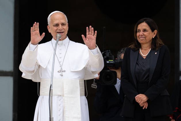 Pope Leo XIV Visits Sapienza University of Rome - Rome His Holiness Pope Leo XIV, accompanied by Archbishop Petar Rajic, the new Prefect of the Papal Household, is welcomed by Rector Antonella Polimeni for his pastoral visit to La Sapienza University of Rome. He will be in Rome on May 14, 2026. Photo by Andrea Bracaglia ABACAPRESS.COM Rome Italy Italy  Copyright: xBracagliaxAndrea ABACAx