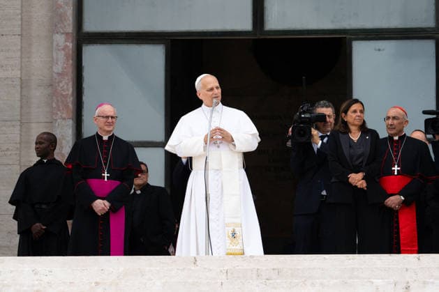 Pope Leo XIV Visits Sapienza University of Rome - Rome His Holiness Pope Leo XIV, accompanied by Archbishop Petar Rajic, the new Prefect of the Papal Household, is welcomed by Rector Antonella Polimeni for his pastoral visit to La Sapienza University of Rome. He will be in Rome on May 14, 2026. Photo by Andrea Bracaglia ABACAPRESS.COM Rome Italy Italy  Copyright: xBracagliaxAndrea ABACAx