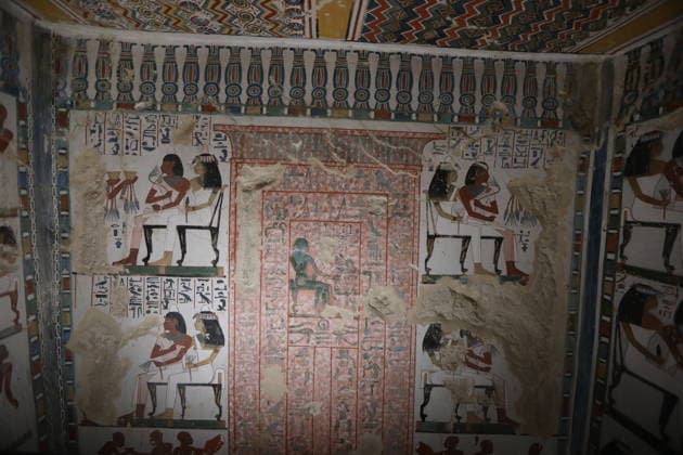 Historical tombs from Egypt’s new kingdom era opened to visitors in Luxor LUXOR, EGYPT - MAY 14: Visitors tour the historic tombs of Amenhotep Rabuya (TT416) and his son Samut (TT417), reopened after years of excavation and restoration work in the El-Khokha area of Luxor, Egypt on May 14, 2026. The tombs, discovered during excavations carried out in 2015 and dating back to the 18th Dynasty of the New Kingdom period, feature wall depictions reflecting daily life and burial rituals of the era. Fareed Kotb Anadolu Luxor Egypt. Editorial use only. Please get in touch for any other usage.  Copyright: x2026xAnadoluxFareedxKotbx