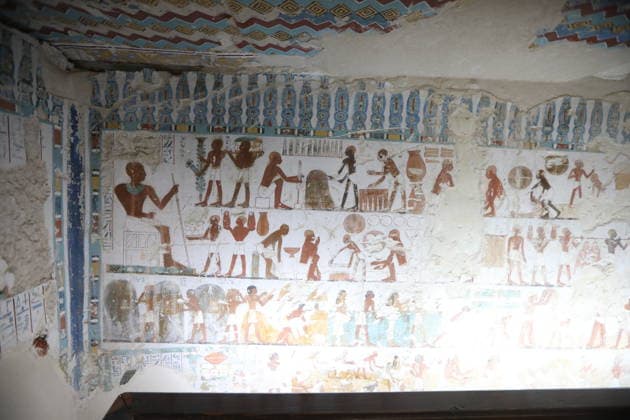 Historical tombs from Egypt’s new kingdom era opened to visitors in Luxor LUXOR, EGYPT - MAY 14: Visitors tour the historic tombs of Amenhotep Rabuya (TT416) and his son Samut (TT417), reopened after years of excavation and restoration work in the El-Khokha area of Luxor, Egypt on May 14, 2026. The tombs, discovered during excavations carried out in 2015 and dating back to the 18th Dynasty of the New Kingdom period, feature wall depictions reflecting daily life and burial rituals of the era. Fareed Kotb Anadolu Luxor Egypt. Editorial use only. Please get in touch for any other usage.  Copyright: x2026xAnadoluxFareedxKotbx
