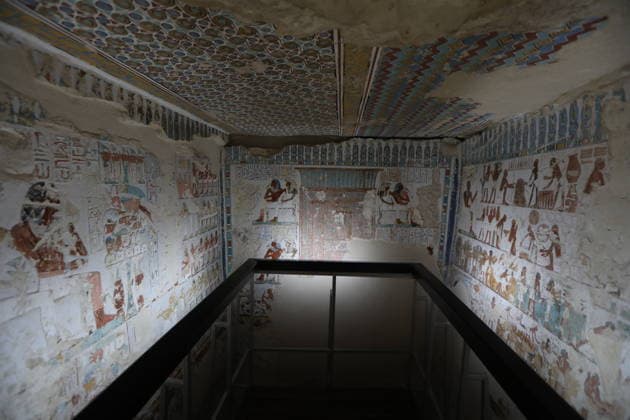 Historical tombs from Egypt’s new kingdom era opened to visitors in Luxor LUXOR, EGYPT - MAY 14: Visitors tour the historic tombs of Amenhotep Rabuya (TT416) and his son Samut (TT417), reopened after years of excavation and restoration work in the El-Khokha area of Luxor, Egypt on May 14, 2026. The tombs, discovered during excavations carried out in 2015 and dating back to the 18th Dynasty of the New Kingdom period, feature wall depictions reflecting daily life and burial rituals of the era. Fareed Kotb Anadolu Luxor Egypt. Editorial use only. Please get in touch for any other usage.  Copyright: x2026xAnadoluxFareedxKotbx