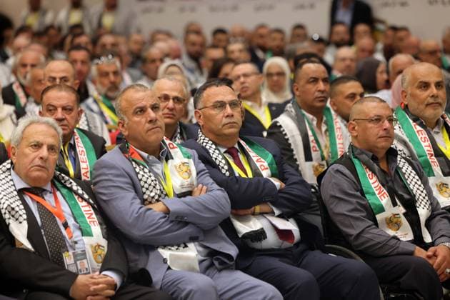 8th Ordinary Congress of the Palestinian National Liberation Movement (Fatah) in Ramallah RAMALLAH, WEST BANK, PALESTINE - MAY 14: (----EDITORIAL USE ONLY - MANDATORY CREDIT - PALESTINE PRESIDENCY HANDOUT - NO MARKETING NO ADVERTISING CAMPAIGNS - DISTRIBUTED AS A SERVICE TO CLIENTS----) 8th Ordinary Congress of the Palestinian National Liberation Movement (Fatah) is held in Ramallah, West Bank, Palestine on May 14, 2026. Presidency of Palestine Anadolu Ramallah West Bank. Editorial use only. Please get in touch for any other usage.  Copyright: x2026xAnadoluxPresidencyxofxPalestinex