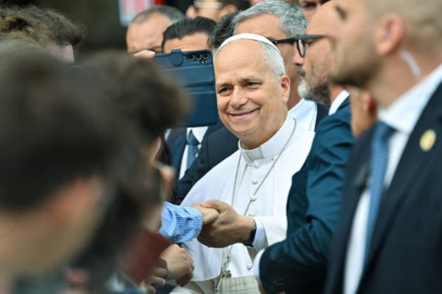 ITALY - POPE LEO XIV DURING A VISIT TO THE SAPIENZA UNIVERSITY IN ROME- 2026 5 14 Italy, Rome, 2026 5 14 .Pope Leo XIV arrives for a visit to the Sapienza University of Rome, EDITORIAL USE ONLY - NO BOOKS Copyright: xALESSIAxGIULIANIx