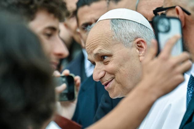 ITALY - POPE LEO XIV DURING A VISIT TO THE SAPIENZA UNIVERSITY IN ROME- 2026 5 14 Italy, Rome, 2026 5 14 .Pope Leo XIV during a visit to the Sapienza University of Rome EDITORIAL USE ONLY - NO BOOKS Copyright: xALESSIAxGIULIANIx