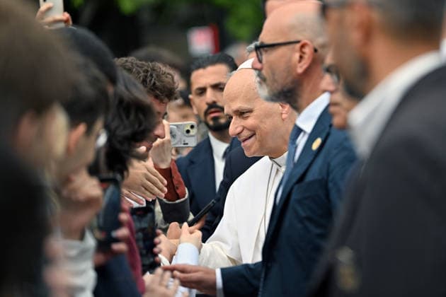 ITALY - POPE LEO XIV DURING A VISIT TO THE SAPIENZA UNIVERSITY IN ROME- 2026 5 14 Italy, Rome, 2026 5 14 .Pope Leo XIV during a visit to the Sapienza University of Rome EDITORIAL USE ONLY - NO BOOKS Copyright: xALESSIAxGIULIANIx