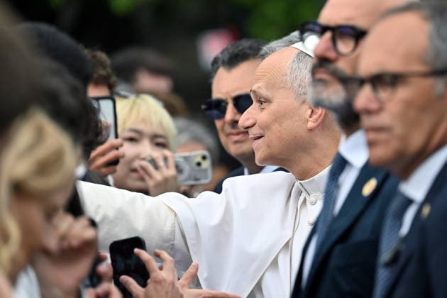 ITALY - POPE LEO XIV DURING A VISIT TO THE SAPIENZA UNIVERSITY IN ROME- 2026 5 14 Italy, Rome, 2026 5 14 .Pope Leo XIV during a visit to the Sapienza University of Rome EDITORIAL USE ONLY - NO BOOKS Copyright: xALESSIAxGIULIANIx