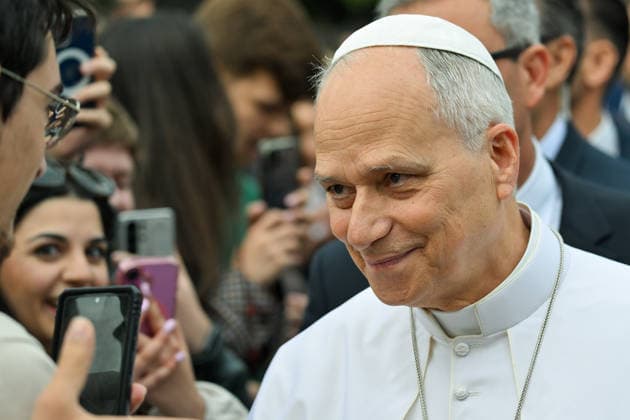 ITALY - POPE LEO XIV DURING A VISIT TO THE SAPIENZA UNIVERSITY IN ROME- 2026 5 14 Italy, Rome, 2026 5 14 .Pope Leo XIV during a visit to the Sapienza University of Rome EDITORIAL USE ONLY - NO BOOKS Copyright: xALESSIAxGIULIANIx