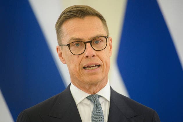 President of Finland visits Vilnius, Lithuania - 14 May 2026 President of Finland Alexander Stubb speaks during a joint press conference with Lithuanian President Gitanas Nauseda (not in view) at the Presidential Palace. President of Finland arrived in Lithuania on May 14 for a two-day state visit. In Vilnius, he met with Lithuanian President Gitanas Nauseda, after which the two leaders addressed the media at a press conference. Vilnius Lithuania Copyright: xYauhenxYerchakx xSOPAxImagesx stubb_vilnius_yerchak__2332