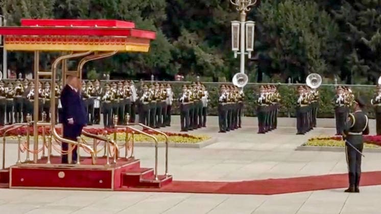 Chinese President Xi Jinping holds a welcome ceremony for U S President Donald Trump, who is on a state visit to China, outside the Great Hall of the People prior to their talks in Beijing, capital of China, May 14, 2026 Xi held talks with Trump at the Great Hall of the People in Beijing  Copyright: xCapturexd Ã cranxTVxviaxBestimagexCapturexd Ã cranxTVxviaxBestimagex