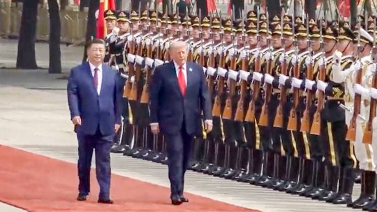 Chinese President Xi Jinping holds a welcome ceremony for U S President Donald Trump, who is on a state visit to China, outside the Great Hall of the People prior to their talks in Beijing, capital of China, May 14, 2026 Xi held talks with Trump at the Great Hall of the People in Beijing  Copyright: xCapturexd Ã cranxTVxviaxBestimagexCapturexd Ã cranxTVxviaxBestimagex