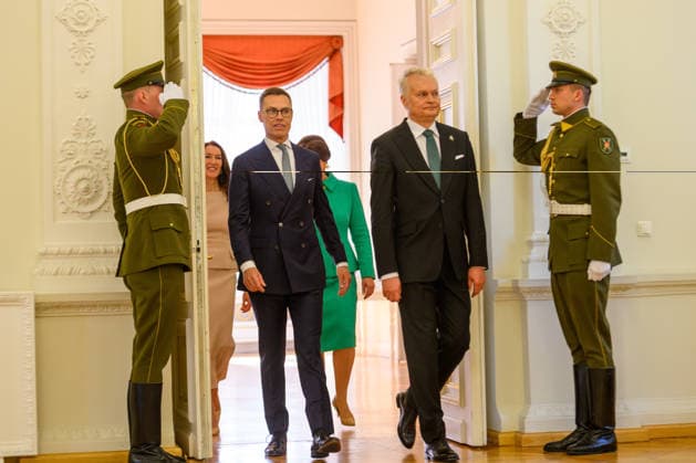 May 14, 2026, Vilnius, Lithuania: President of Finland, Alexander Stubb and Lithuanian President Gitanas Nauseda are seen during their meeting at the Presidential Palace. President of Finland arrived in Lithuania on May 14 for a two-day state visit. In Vilnius, he met with Lithuanian President Gitanas Nauseda, after which the two leaders addressed the media at a press conference. Vilnius Lithuania  - ZUMAs197 20260514_aaa_s197_067 Copyright: xYauhenxYerchakx