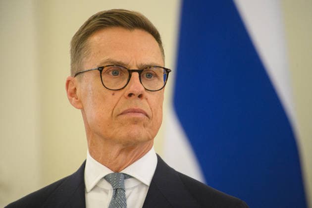 May 14, 2026, Vilnius, Lithuania: President of Finland Alexander Stubb is seen during a joint press conference with Lithuanian President Gitanas Nauseda (not in view) at the Presidential Palace. President of Finland arrived in Lithuania on May 14 for a two-day state visit. In Vilnius, he met with Lithuanian President Gitanas Nauseda, after which the two leaders addressed the media at a press conference. Vilnius Lithuania - ZUMAs197 20260514_aaa_s197_072 Copyright: xYauhenxYerchakx