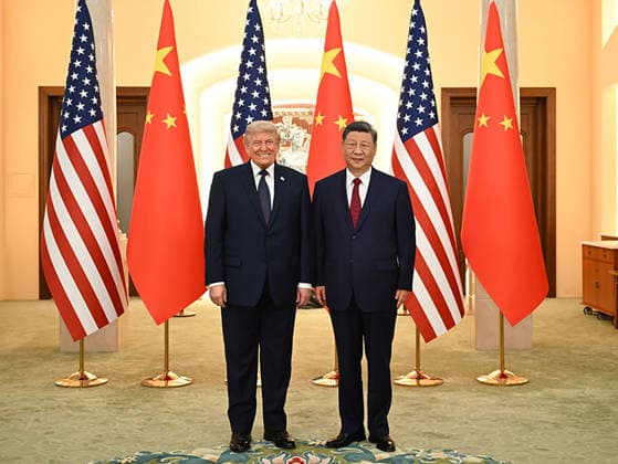 Chinese President Xi Jinping (R) welcomed U.S. President Donald Trump and hosted a banquet at the Great Hall of the People in Beijing to mark Trump s official visit to China, on Thursday, May 14, 2026. Xi on Thursday held a banquet here to welcome U.S. President Donald Trump on his state visit to China.  CHN202605061403 ChinesexForeignxMinistry