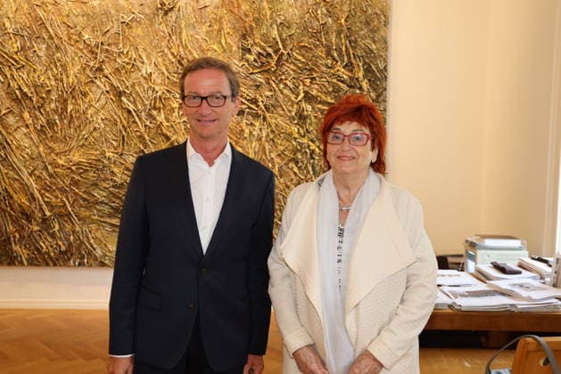 Ausstellungseröffnung Kiefer Ausstellung bei Ropac Salzburg, Galerie Ropac, 25. 07. 2020 Thaddaeus ROPAC, Valie EXPORT