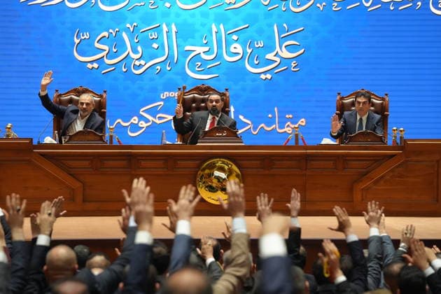 Iraq s new Prime Minister Zeydi and the 14 ministers of his cabinet receive a vote of confidence in Parliament BAGHDAD, IRAQ - MAY 14: Iraqi lawmakers attend a parliamentary session in which Prime Minister-designate Ali al-Zaidi and most members of his cabinet received a vote of confidence in Baghdad, Iraq on May 14, 2026. During the session, parliament approved the government program as well as Prime Minister al-Zaidi and 14 cabinet nominees by absolute majority. Murtadha Al-Sudani Anadolu Baghdad Iraq. Editorial use only. Please get in touch for any other usage.  Copyright: x2026xAnadoluxMurtadhaxAl-Sudanix