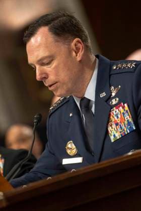 US Senate Armed Services Review of the CENTCOM and USAFRICOM FY 2027 Budget General Dagvin R M Anderson, United States Air Force, Commander, United States Africa Command (USAFRICOM) testifies during the US Senate Committee on Armed Services hearing to ‘examine the posture of CENTCOM and USAFRICOM in review of the Defense Authorization Request for FY2027,’ in the Dirksen Senate Office Building on Capitol Hill in Washington, DC, USA, on Thursday, May 14, 2026. Photo by Andrew Thomas CNP ABACAPRESS.COM Washington District of Columbia United States  Copyright: xCNP ABACAx