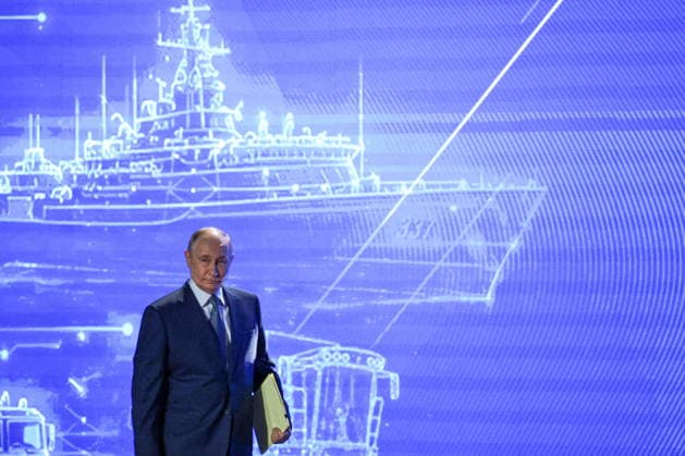 RUSSIA, MOSCOW - MAY 14, 2026: Russia s President Vladimir Putin attends the 10th Congress of the Russian Engineering Union at the Russia National Centre. Mikhail Tereshchenko TASS  92461570