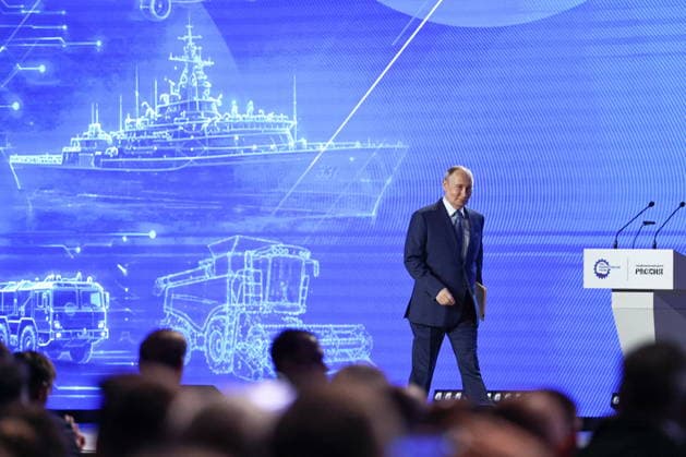 RUSSIA, MOSCOW - MAY 14, 2026: Russia s President Vladimir Putin attends the 10th Congress of the Russian Engineering Union at the Russia National Centre. Mikhail Tereshchenko TASS  92461574